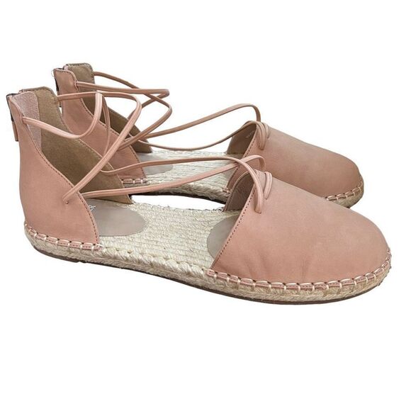 Eileen Fisher espadrille lace-up sandals in toffee cream leather size 8 NWB - Picture 6 of 10